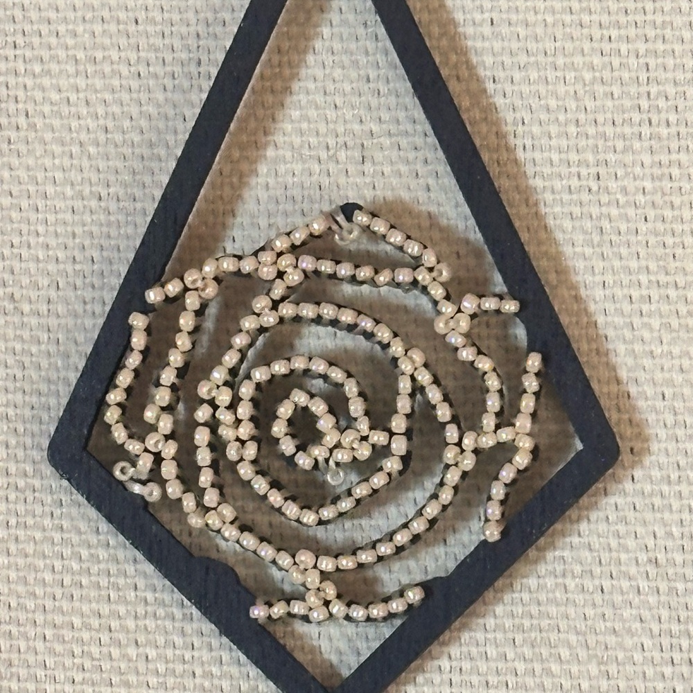 Hand beaded earrings with Seed Bead rosettes